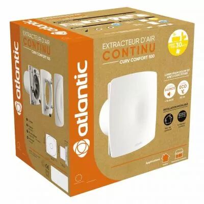 atlantic - curv confort 100 pir - extracteur individuel continu - capteur ir-diam�tre 100 (123236)