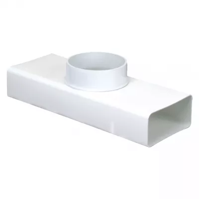 atlantic - te 55x220x125 - te 90� plastique rigide section 55x220 avec diam�tre 125 (460018)