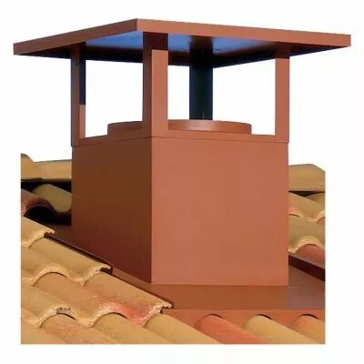atlantic - td 400 r - sortie toiture cheminee rouge diam�tre 400 (532507)