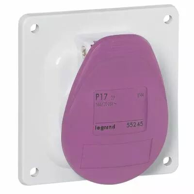 Socle de tableau � entraxe unifi� P17 - IP44 - 16 A - 20/25 V~ - 2P - plast (055245)