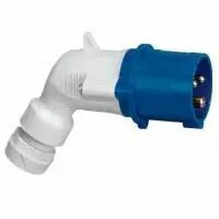Fiche coud�e P17 - IP44 - 32 A - 200/250 V~ - 2P+T - plast (056473)