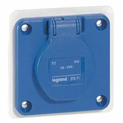 Socle de tableau P17 - 16 A - 2P+T - 250 V~ - brochage domestique (057671)