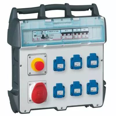 Coffret de chantier P17 - IP 44 - env. IK 09 - 32 A - 400 V~ - 6xNFC + 1x3P+N+T (058951)
