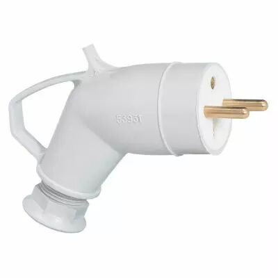 Fiche inclin�e ML - IP44 - 16 A - 200/250 V~ - 2P+T - brochage dom - plast (053931)