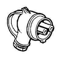 Fiche ML - IP44 - 16 A - 24 V~ - 2P - sortie coudée - métal (054712)