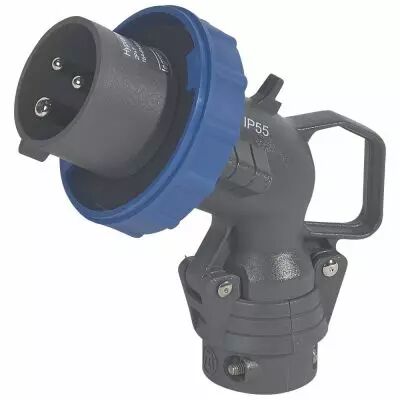 Fiche coud�e Hypra - IP66/67-55 - 16 A - 200/250 V~ - 2P+T - plast (051106)