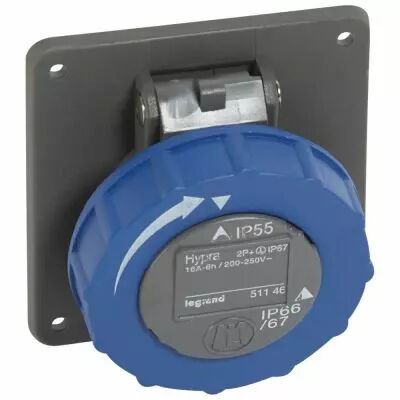 Socle tableau entraxe unifi� Hypra -IP66/67-55- 16 A - 200/250 V~ - 2P+T - plast (051146)