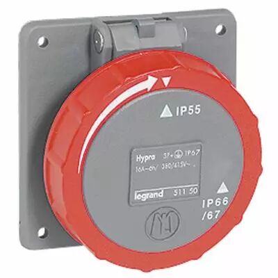 Socle tableau entraxe unifi� Hypra -IP66/67-55- 16 A - 380/415 V~ - 3P+T - plast (051150)