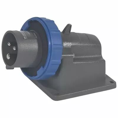 Socle connecteur Hypra - IP66/67-55 - 16 A - 200/250 V~ - 2P+T - plast (051186)