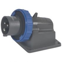 Socle connecteur Hypra - IP66/67-55 - 16 A - 200/250 V~ - 2P+T - plast (051186)