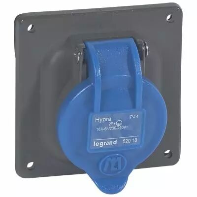 Socle tableau � entraxe unifi� Hypra - IP44 - 16 A - 200/250 V~ - 2P+T (052018)