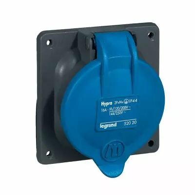 Socle tableau � entraxe unifi� Hypra - IP44 - 16 A - 200/250 V~ - 3P+N+T (052020)