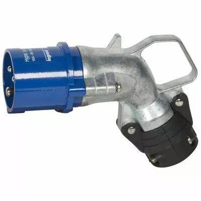 Fiche coud�e Hypra - IP44 - 16 A - 200/250 V~ - 2P+T - m�tal (052072)