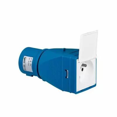 Adaptateur industriel / domestique - 2P+T - 16 A - livr� mont� avec volet (052103)