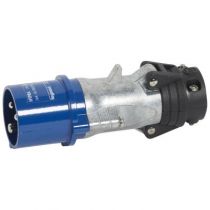 Fiche droite Hypra - IP44 - 16 A - 200/250 V~ - 2P+T - métal (052142)