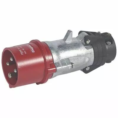 Fiche droite Hypra - IP44 - 16 A - 380/415 V~ - 3P+T - m�tal (052143)