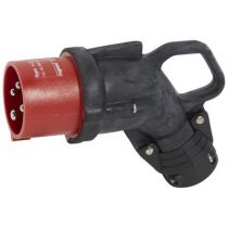 Fiche coudée Hypra - IP44 - 16 A - 380/415 V~ - 3P+T - caoutchouc (052153)