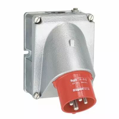 Socle connecteur Hypra - IP44 - 16 A - 380/415 V~ - 3P+T - m�tal (052163)
