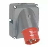 Socle connecteur Hypra - IP44 - 16 A - 380/415 V~ - 3P+N+T - plast (052174)