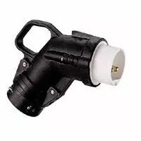 Fiche coud�e Hypra - IP44 - TBT 16 A - 20/50 V= - 2P - caoutchouc (052445)