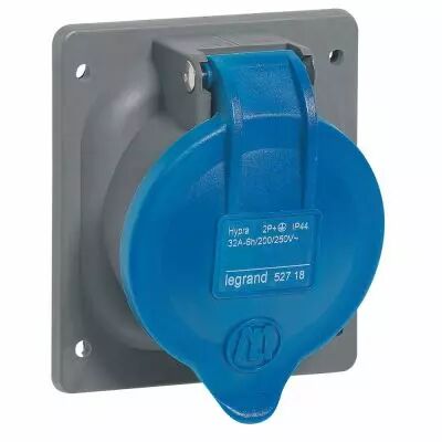 prise � entraxes unifi�s fixe hypra ip44 32a - 200v~ � 250v~ - 2p+t - plastique (052718)