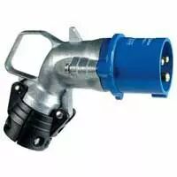 Fiche coud�e Hypra - IP44 - 32 A - 200/250 V~ - 2P+T - m�tal (052772)