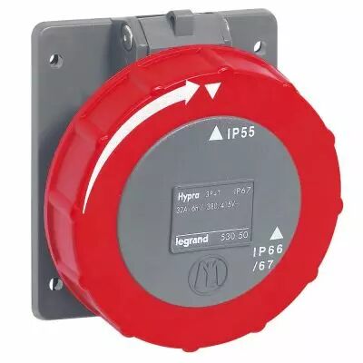 Socle tableau entraxe unifi� Hypra -IP66/67-55- 32 A - 380/415 V~ - 3P+T - plast (053050)