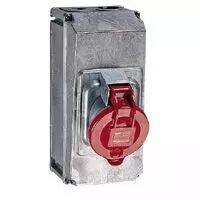 Socle prise saillie Hypra - IP44 - 63 A - 380/415 V~ - 3P+N+T - m�tal (053734)
