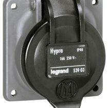 Socle tableau Hypra - IP44 - 16 A - 250 v~ - 2P+T - brochage dom - plast (053903)