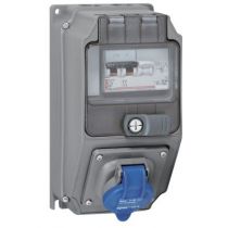 Coffret monoprise Hypra - IP44 - 16 A - 200/250 V~ - 2P+T - avec disj diff (059207)