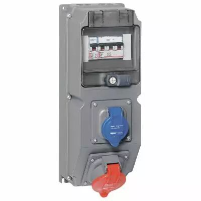Coffret multiprises Hypra - IP44 - 2 prises (1 prise 32 A 3P+T) - disj (059866)