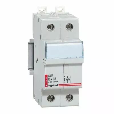 Coupe-circuit sectionneur - 2P - cartouche cylind ind 10x38 - 500 V~ (005828)