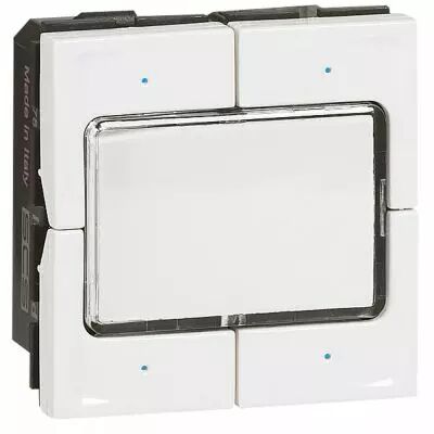 Commande filaire BUS/KNX Prog Mosaic - 4 touches/4 appuis - blanc (078491)