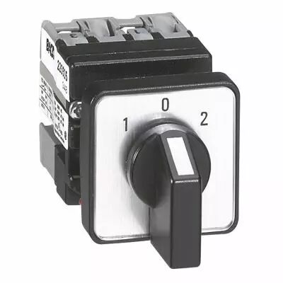 Mini-commutateur - inverseur avec position arr�t - 1P - 2 contacts -fixation �22 (023505)