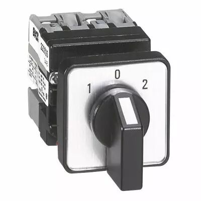 Mini-commutateur - inverseur avec position arr�t - 2P - 4 contacts -fixation �22 (023506)