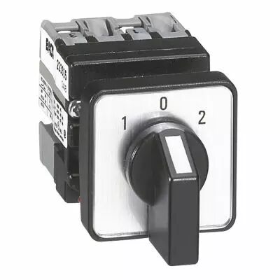 Mini-commutateur - inverseur avec position arr�t - 4P - 8 contacts -fixation �22 (023508)