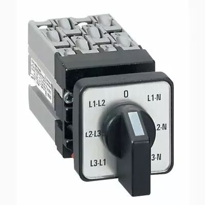 Mini commutateur de mesure de voltm�tre - avec neutre - fixation �22 (023528)