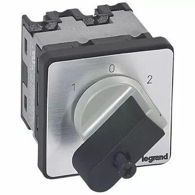 Commutateur - inverseur avec arr�t 45� - PR 12 - 1P - 2 contacts - fixation vis (027430)