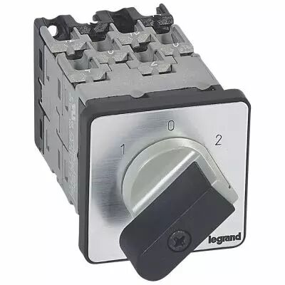 Commutateur - inverseur avec arr�t 45� - PR 12 - 4P - 8 contacts - fixation vis (027433)