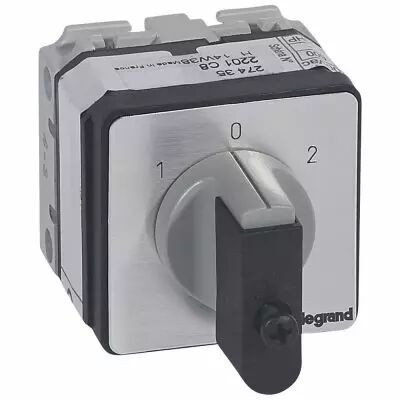 Commutateur - inverseur avec arr�t 45� - PR 17 - 1P - 2 contacts - fixation vis (027435)