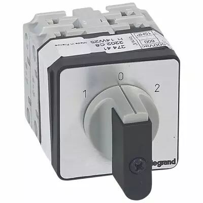 Commutateur - inverseur avec arr�t 45� - PR 21 - 2P - 4 contacts - fixation vis (027441)