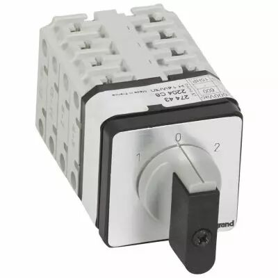 Commutateur - inverseur avec arr�t 45� - PR 21 - 4P - 8 contacts - fixation vis (027443)