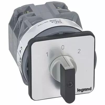 Commutateur - inverseur avec arr�t 45� - PR 40 - 2P - 4 contacts - fixation vis (027451)