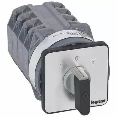 Commutateur - inverseur avec arr�t 45� - PR 40 - 4P - 8 contacts - fixation vis (027453)