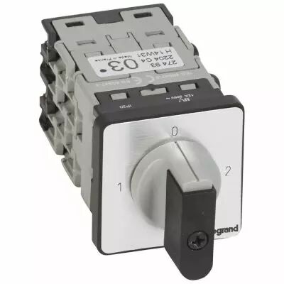 Commutateur - inverseur avec arr�t 90�- PR 12 - 4P - 8 contacts - fixation vis (027493)