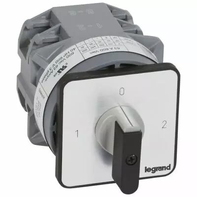 Commutateur - inverseur avec arr�t 90�- PR 63 - 2P - 4 contacts - fixation vis (027497)