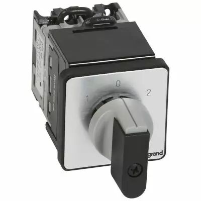 Commutateur - inverseur avec arr�t - manette - PR 12 - 2P - fixation �22 (027546)