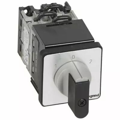 Commutateur - inverseur avec arr�t - manette - PR 12 - 3P - fixation �22 (027547)