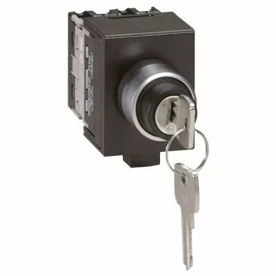 Commutateur - inverseur avec arr�t - t�te de cde cl� - PR 12 - 2P - fix �22 (027580)