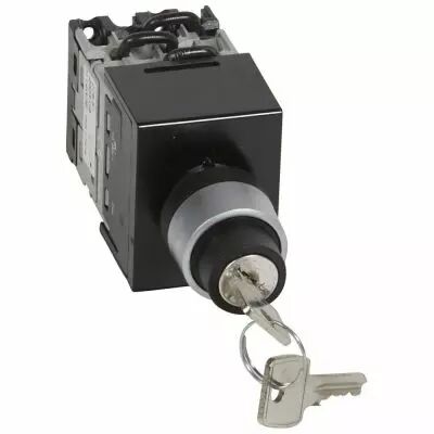 Commutateur - inverseur avec arr�t - t�te de cde cl� - PR 12 - 3P - fix �22 (027581)